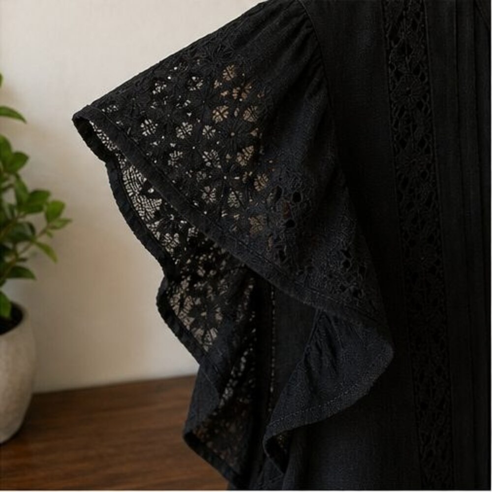 Black Ruffle Blouse - Picture 5 of 6